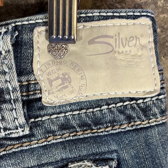 Silver Jeans Suki Bootcut Bling Flap Pockets Y2K Rhinestone Embellished 30/31 - Picture 12 of 16